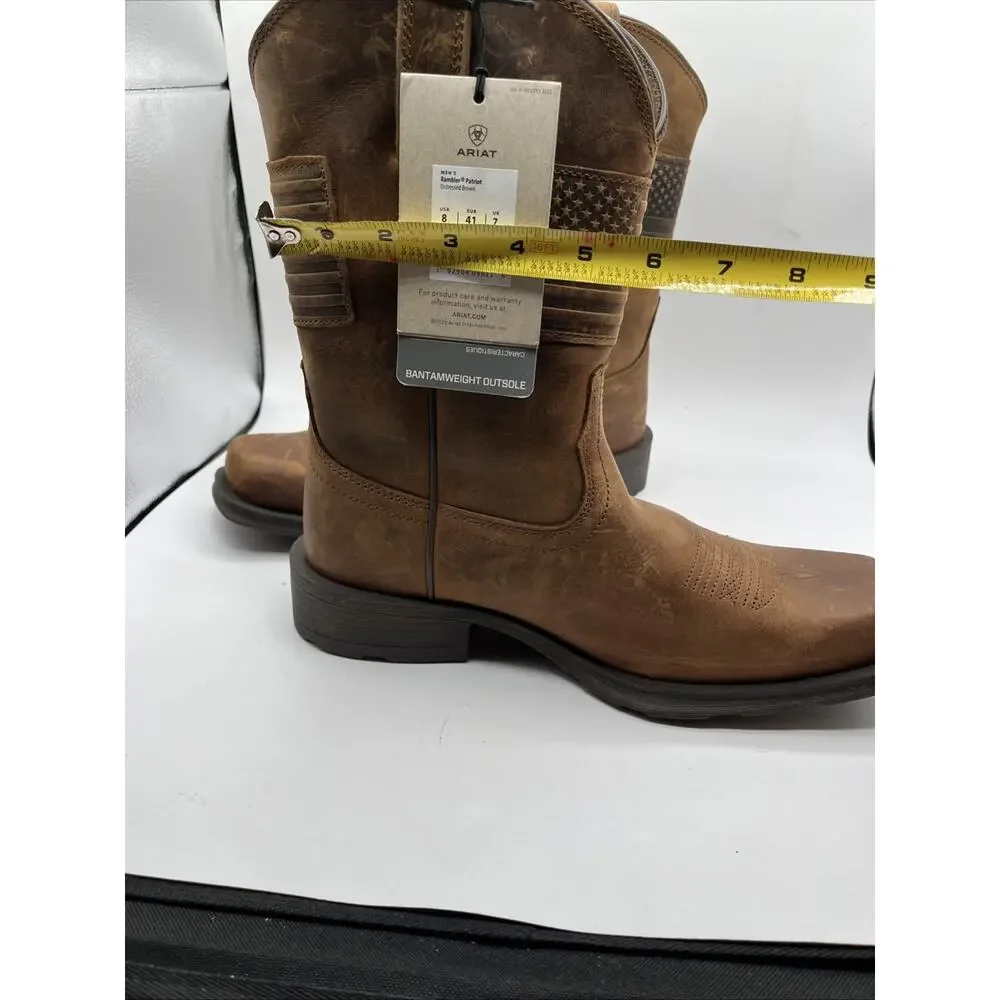 Ariat Rambler Patriot Boots 10029692 Men’s Sz 8 D Leather Western Workwear NWT